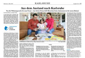 Artikel in den BNN - Aus dem Ausland nach Karlsruhe